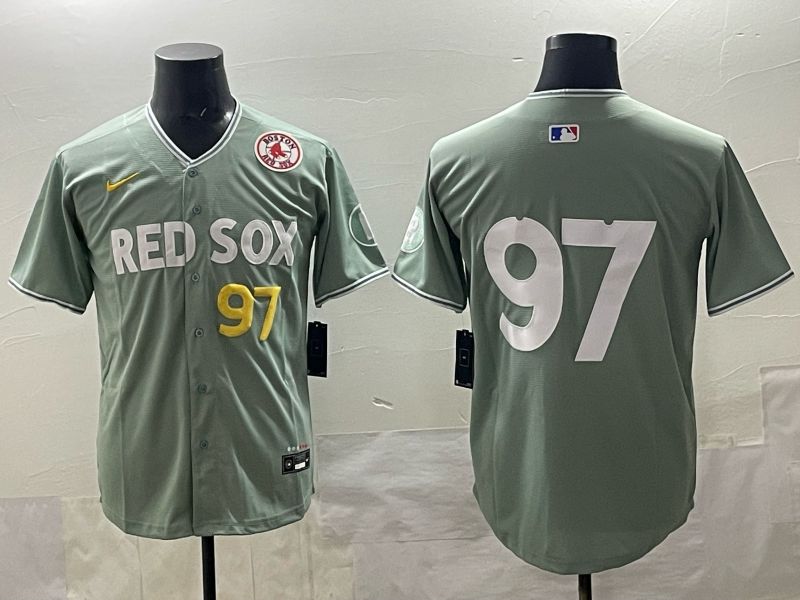 Men 2025 Boston Red Sox #97 No Name Green Nike MLB Jersey style 06->boston red sox->MLB Jersey